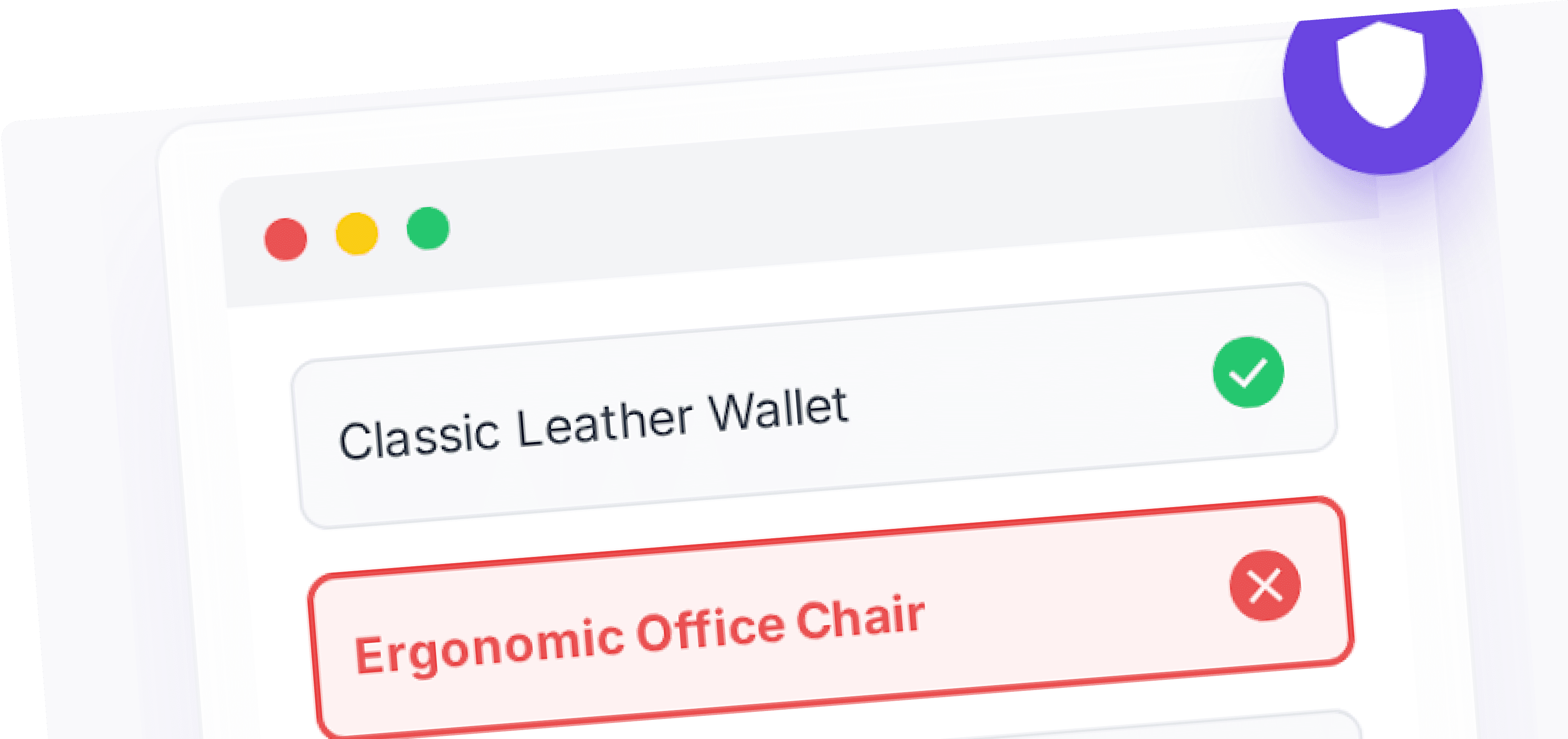 Application mockup showing title scanning interface